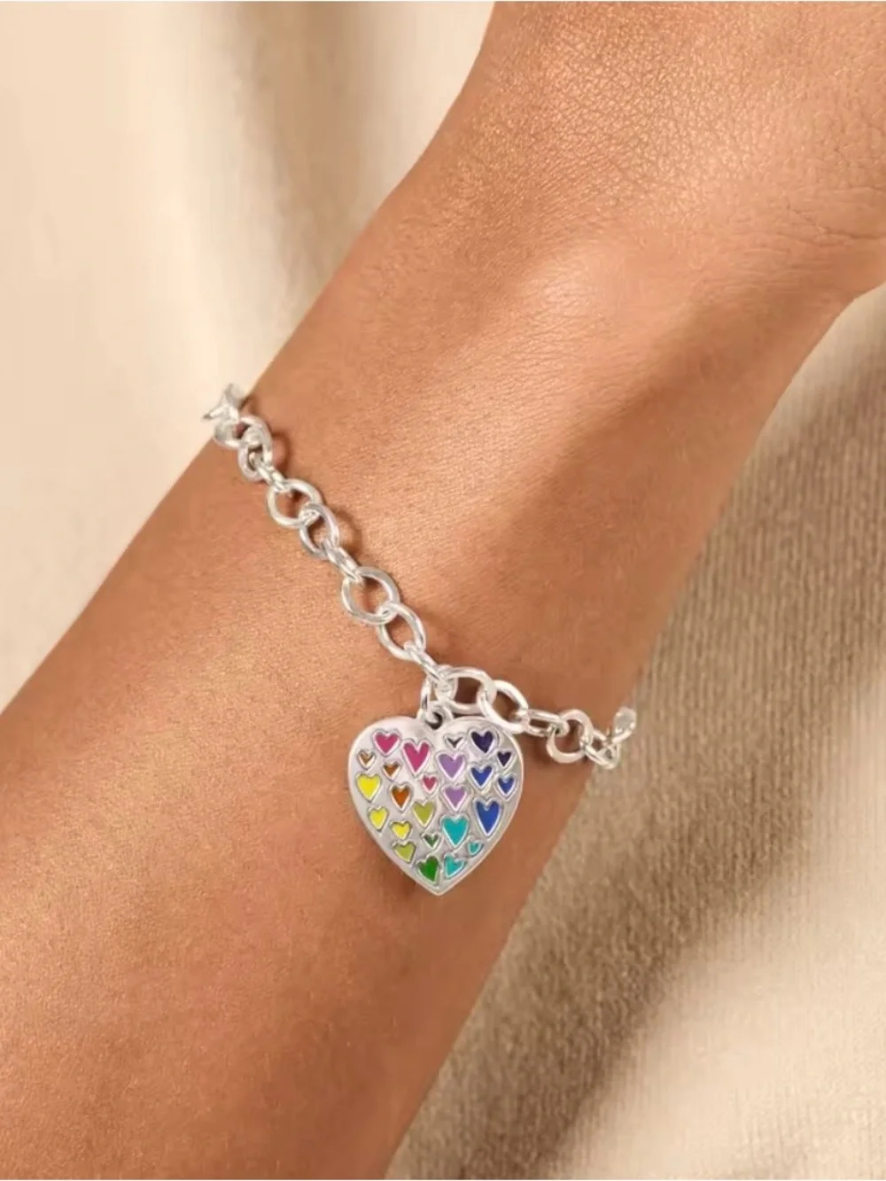 James Avery Full of Love Enamel Heart Dangle Charm | 925 Sterling Silver